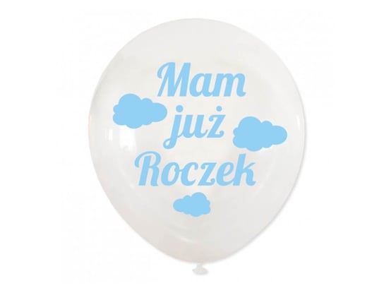 Balony z nadrukiem dla chłopca "Mam już roczek" - 30 cm - 5 szt. DP
