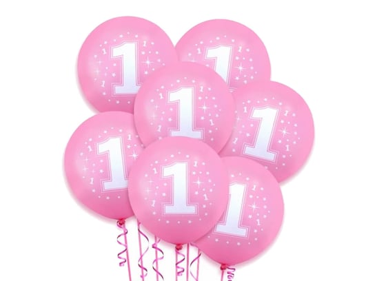 Balony z nadrukiem dla dziewczynki 1 - 30 cm - 5 szt. DP