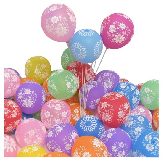 Balony z Nadrukiem Kwiatów 40szt. 26cm | Kolorowe Dekoracje Inna marka