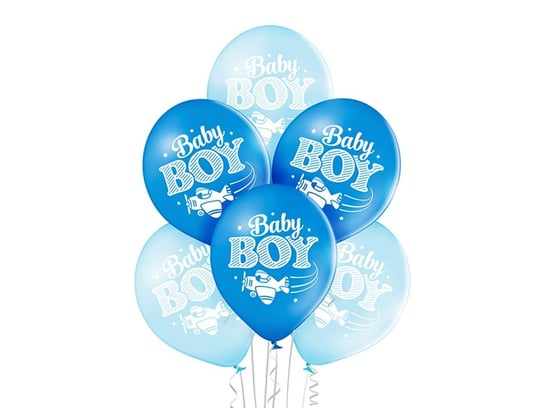 Balony z nadrukiem na roczek dla chłopca - 6 szt. BELBAL