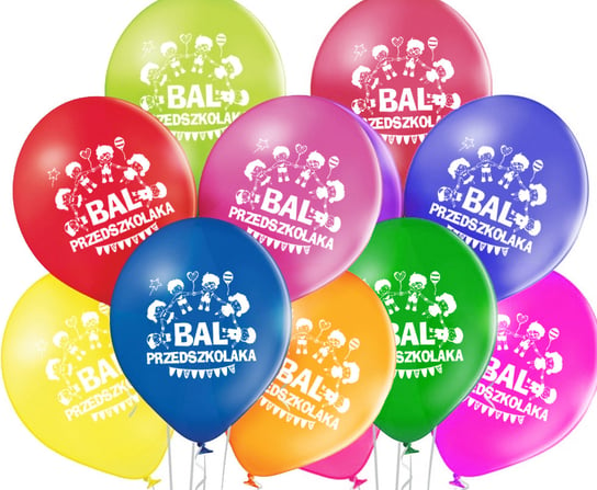 Balony Z Nadrukiem Napis Bal Przedszkolaka Kolorowe Szkoła 10Szt Inna marka