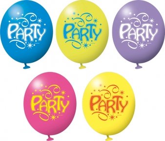 Balony z nadrukiem, Party, 6 sztuk Amscan
