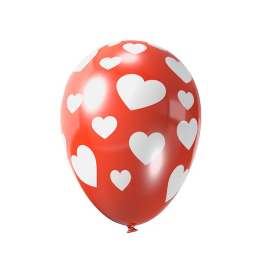 Balony z nadrukiem, serca, 28 cm, 5 sztuk Arpex
