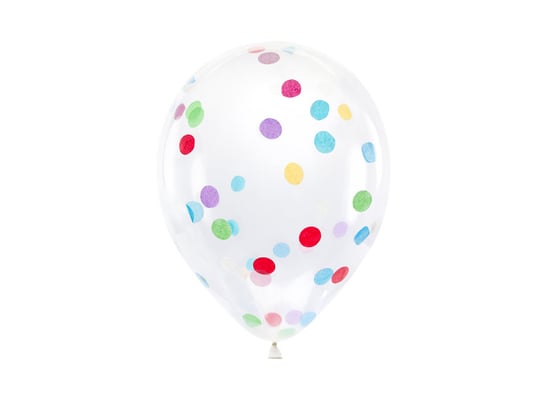 Balony z okrągłym konfetti, 30 cm, mix, 6 sztuk PartyDeco