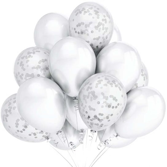 Balony zestaw 20 szt.  - białe konfetti na urodziny, wesele -  63630 Forum Design Cards