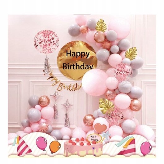 Balony Zestaw Urodzinowy 51Szt Dekoracje Imprezowe Midex