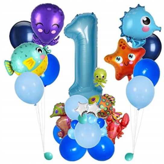 Balony Zwierzęta Morskie Dekoracja Urodziny Cyfra 1 Inna marka