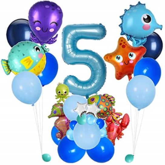 Balony Zwierzęta Morskie Dekoracja Urodziny Cyfra 5 Inna marka