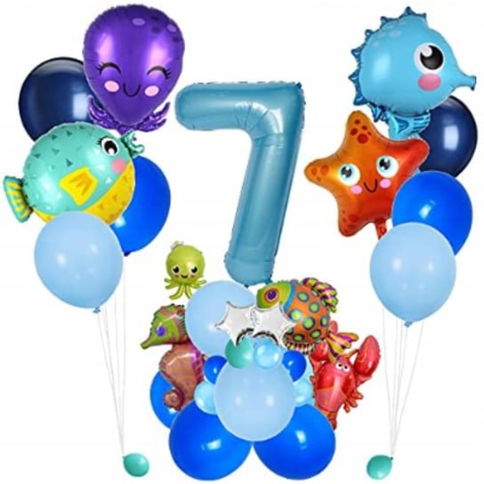 Balony Zwierzęta Morskie Dekoracja Urodziny Cyfra 7 Inna marka
