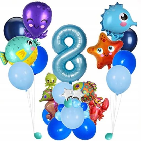 Balony Zwierzęta Morskie Dekoracja Urodziny Cyfra 8 Inna marka