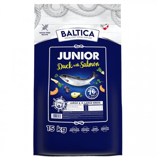 BALTICA ADULT Duck and Salmon Karma dla juniora z kaczką i łososiem 15kg Baltica