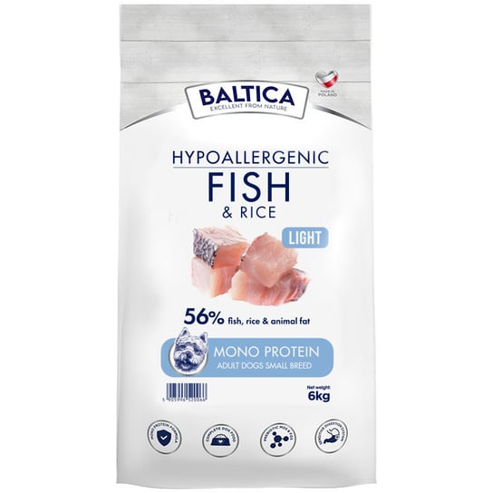 Baltica Adult Fish & Rice Light Ryby morskie z ryżem S 6kg Baltica