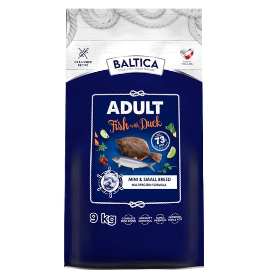 Baltica Adult Fish with Duck XS/S 9kg RYBA MAŁE RASY Baltica