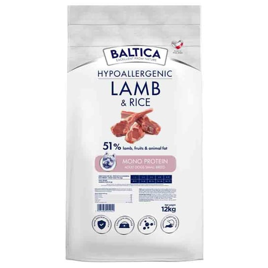 Baltica Adult Lamb & Rice Jagnięcina z ryżem S 12kg Baltica