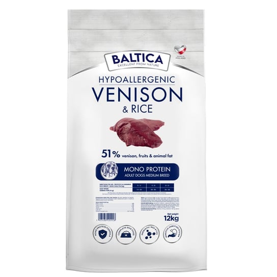 Baltica Adult Venison & Rice Dziczyzna z ryżem M 12kg Baltica