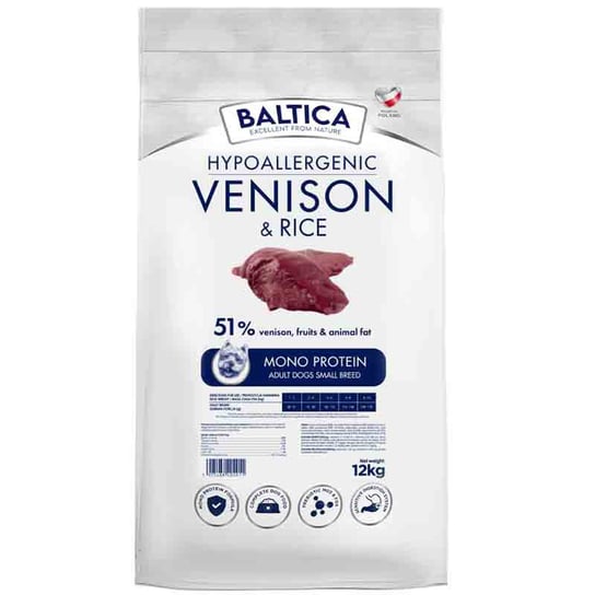 Baltica Adult Venison & Rice Dziczyzna z ryżem S 12kg Baltica