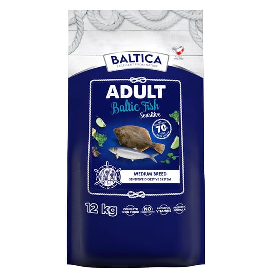 Baltica Baltic Fish Sensitive Ml 12Kg Średnie Rasy Bezzbożowa Ryby Baltica