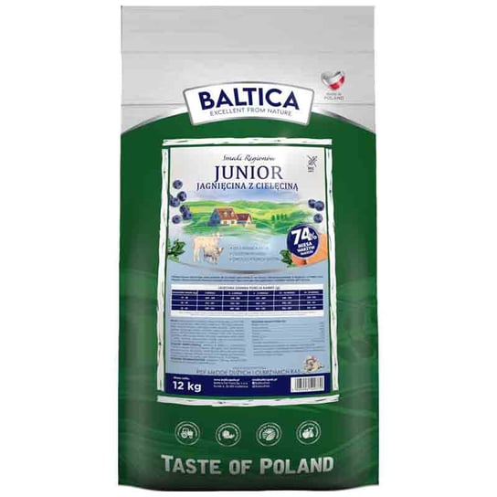Baltica Junior Jagnięcina z cielęciną XL 12kg Baltica