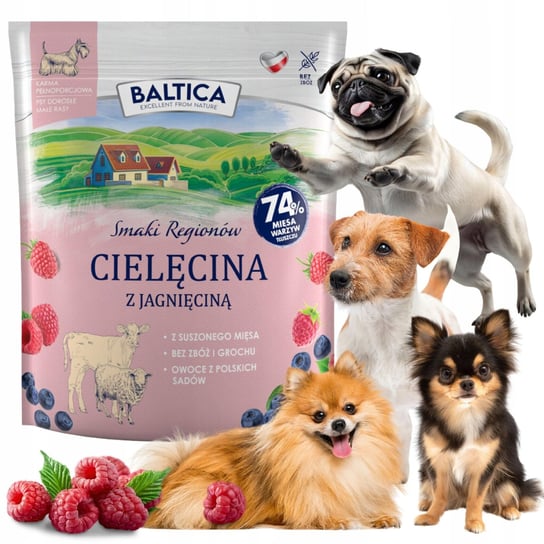BALTICA karma dla psów ras małych BEZZBOŻOWA CIELĘCINA Z JAGNIĘCINĄ 1kg Baltica