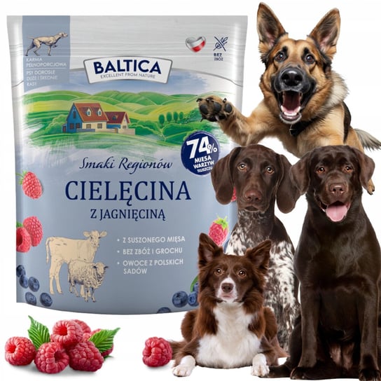 BALTICA karma dla psów średnich dużych BEZZBOŻOWA CIELĘCINA JAGNIĘCINĄ 1kg Baltica