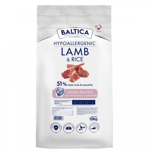 Baltica Karma L/ Xl Jagnięciną Lamb Ryżem Duzych 12Kg Baltica