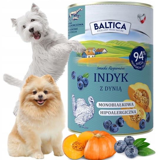 BALTICA karma mokra dla psa INDYK Z DYNIĄ bezzbożowa premium 400g Baltica