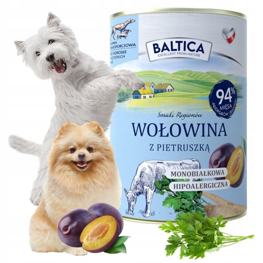 BALTICA karma mokra dla psa monobiałkowa WOŁOWINA ze ŚLIWKAMI I PIETRUSZKĄ Baltica