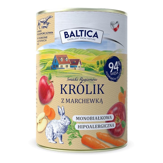 Baltica królik z marchewką 400g MOKRA KARMA Baltica