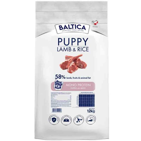 Baltica Puppy Lamb & Rice Jagnięcina z ryżem dla szczeniąt 12kg Baltica