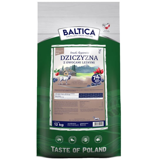 Baltica Smaki Regionów Dziczyzna Z Owocami Leśnymi Xs/S 12Kg Baltica