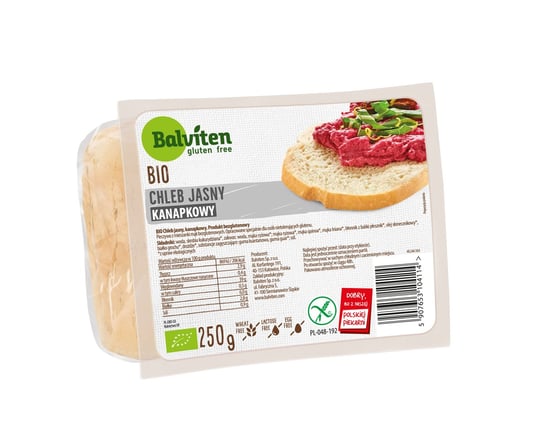 Balviten, chleb jasny kanapkowy bezglutenowy bio, 250 g BALVITEN