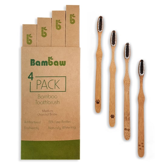 Bambaw, szczoteczki bambusowe, 4 szt. Bambaw