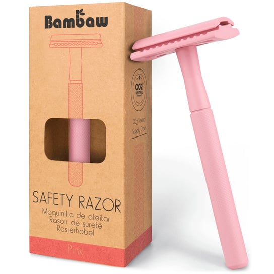 BAMBAW Wielorazowa maszynka do golenia różowa Bambaw