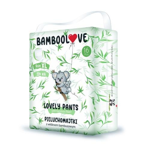 Bamboolove Lovely, Pieluchomajtki Xl (12+kg), 16szt Bamboo