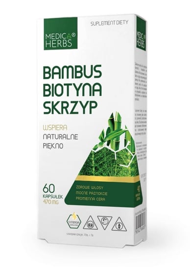 Bambus + Biotyna + Skrzyp, standaryzowany wyciąg, Suplement diety, 60 kapsułek, Medica Herbs Medica Herbs