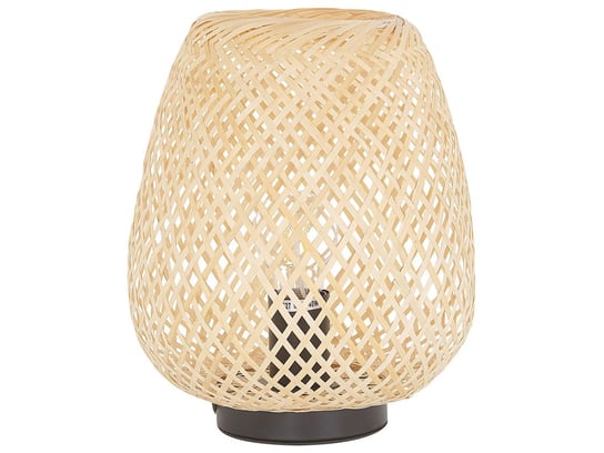Bambusowa lampa stołowa jasne drewno BOMU Beliani