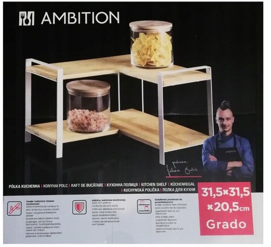Bambusowa półka kuchenna Ambition 31,5x31,5x20,5cm Ambition