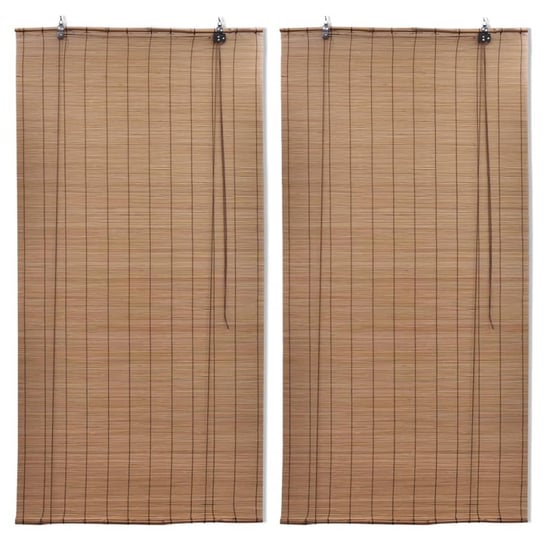 Bambusowe rolety, 2 szt., 100 x 160 cm, brązowe vidaXL