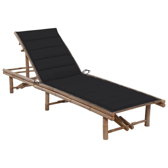 Bambusowy leżak ogrodowy z poduszką, 200x65x(30-87 / AAALOE Inna marka