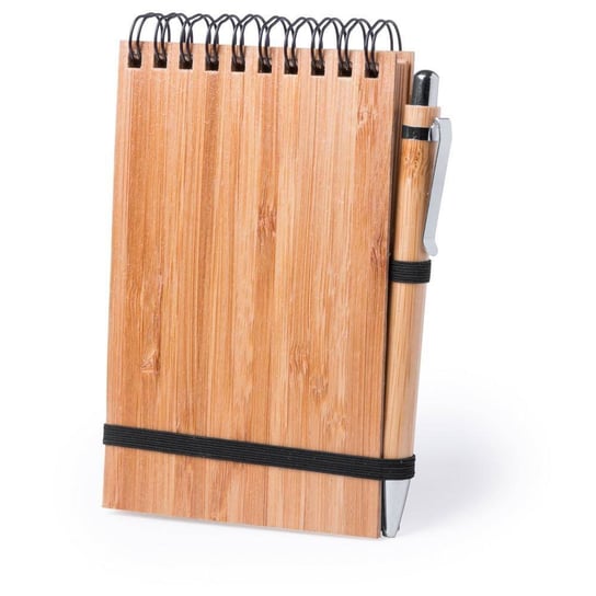 Bambusowy notatnik A6 z długopisem BAGAŻOWNIA