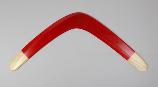 Banan XL Czerwony bumerang powracający - leworęczny Łowca Bumerangów