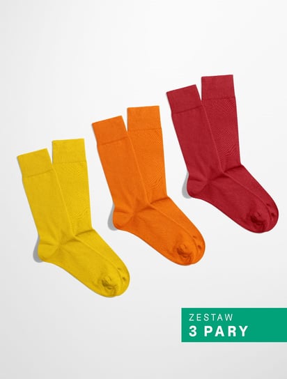 BANANA Socks, Skarpetki Essential - Żółty, Pomarańczowy, Czerwony - Zestaw 3 pary - 36-41 Banana Socks