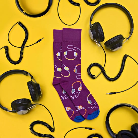 Banana Socks, Skarpetki Headphones - 42-46 Banana Socks