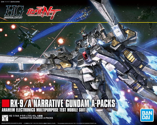 Bandai, HG Universalcentury, figurka RX9/A Narrative Gundam A-Packs Mobile Suit Gundam
