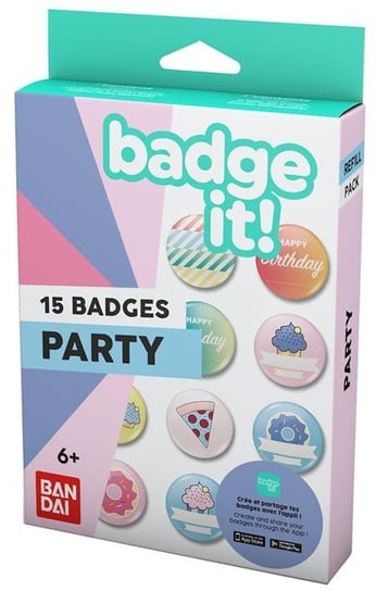 Bandai, zestaw przypinek Badge It Party BANDAI
