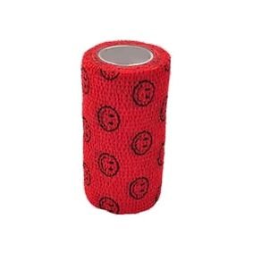 Bandaż elastyczny samoprzylepny StokBan 10cm x 4,5m emotki na czerwonym Other