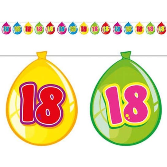 Baner, 18. urodziny baloniki, żółto-zielony, 10 m Folat