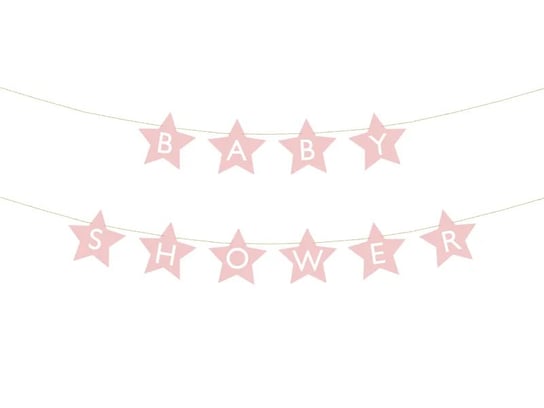 Baner Baby shower, 290x16.5 cm, jasny różowy Inna marka