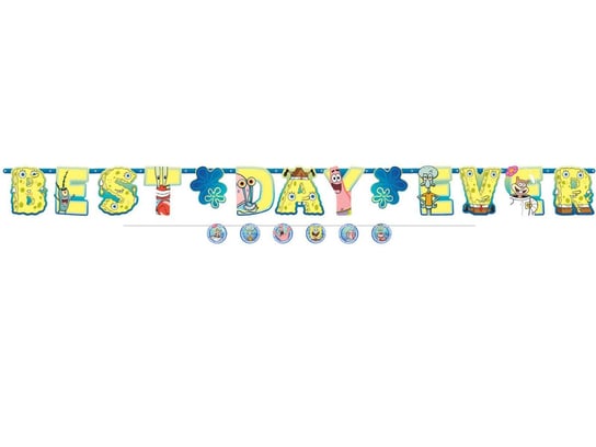 Baner Best Day Ever Spongebob Kanciastoporty - 320 cm - 1 szt. Amscan