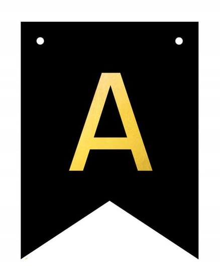 Baner czarno-złoty DIY czarny ze złotą literą flagi 12 x 16 cm litera A Inna marka